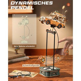 ROKR 3D Holzpuzzle, Retro Auto Modellbausätze, Gravity Swing-Serie, Heimdekor, Dynamisches Gleichgewicht Desktop-Ornament, Geschenk für Jugendliche und Erwachsene, Road Tripper, MCD03
