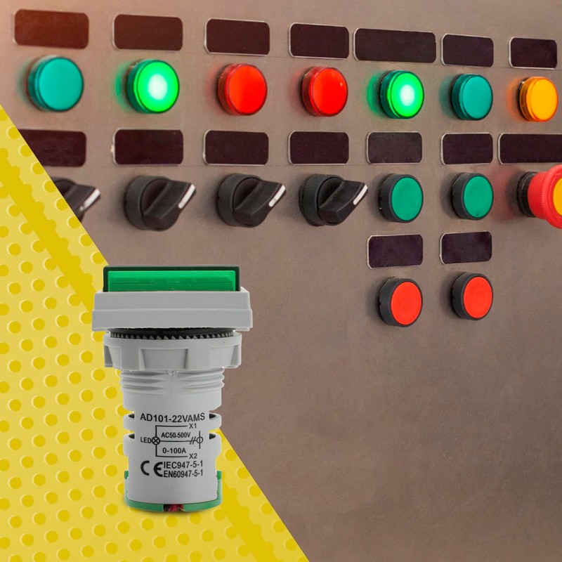 LED Voltage Display Panel Mount Volt Amp Meter, AD101-22VAMS 22mm