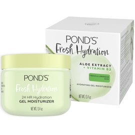 POND'S Gel hidratante facial con extracto de aloe y vitamina B3 para una piel fresca y luminosa, 3,4 oz