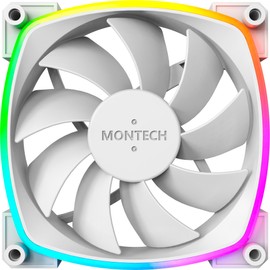 Montech AX 120 ARGB Fan – 1600PWM, High-End Durability, Silent Performance, and Stunning ARGB Design (120mm, White)