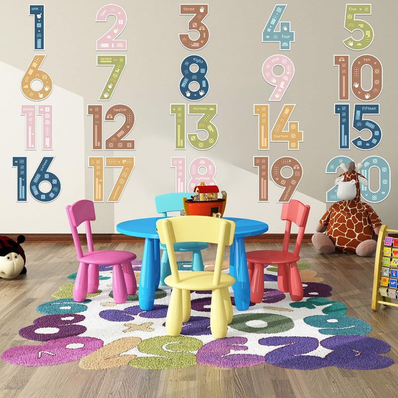 20Pcs 13In Boho Jumbo Numbers Bulletin Board Set Boho Rainbow