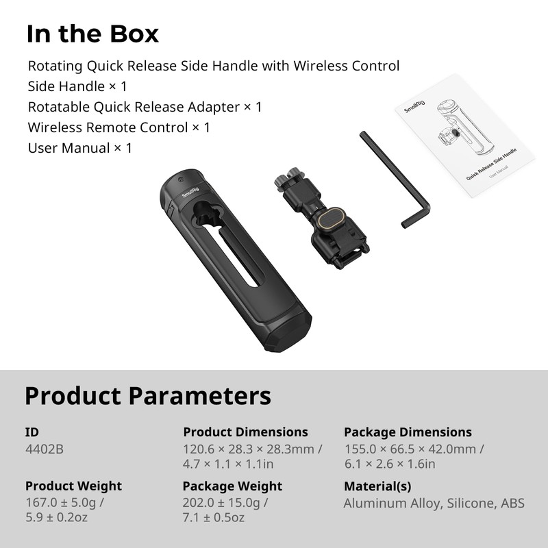 SMALLRIG Wireless Control Side Handle for SMALLRIG Quick Release Phone