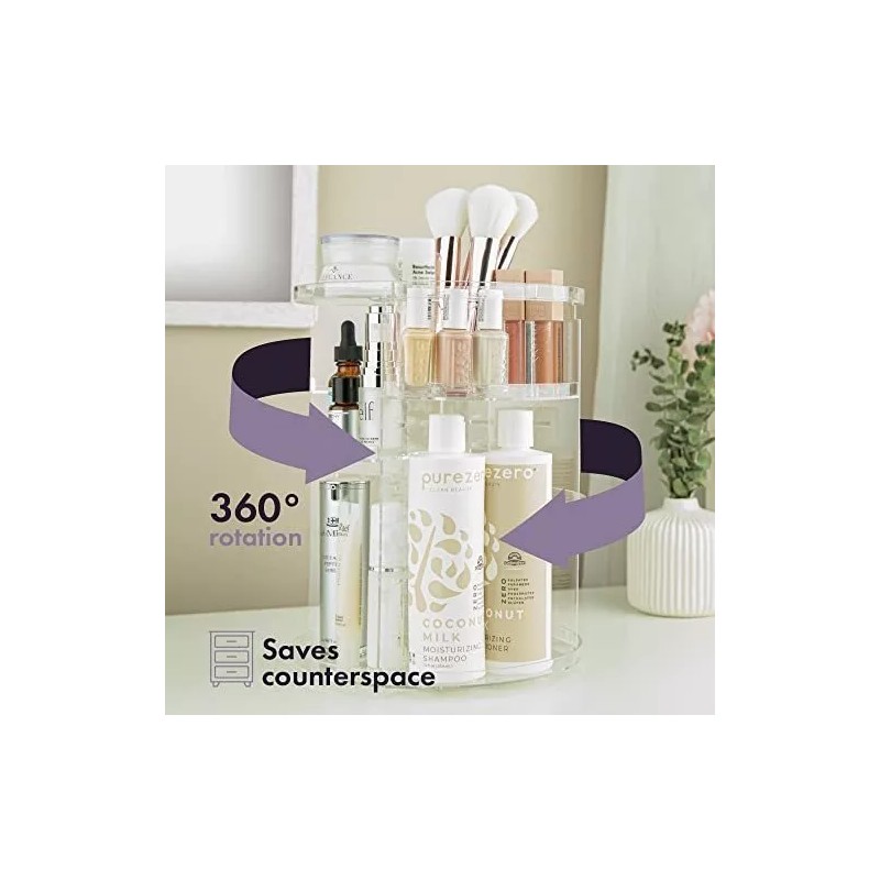 Masirs Organizador De Maquillaje Giratorio De 360 Grados, Altura De