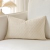 FIOUOVO 12x20 Pillow Covers 100% Cotton Beige Pillow Covers Decorative