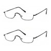 COVESATO Half Reading Glasses, Half Lens Frame Metal Readers for