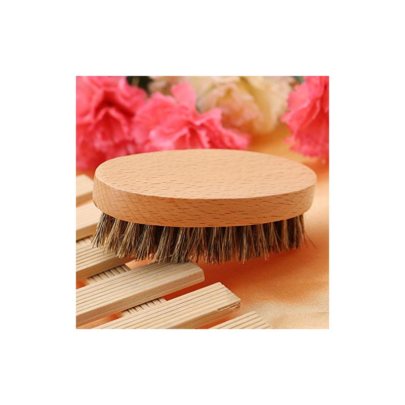 Cepillo para barba, cerdas de jabalí de bigote para hombres