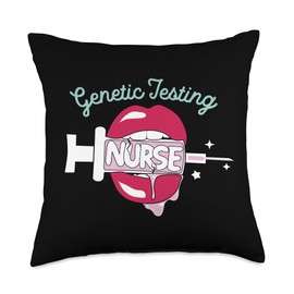 Genetic Testing Nurse Cute RN Genetics Nursing Hot Lips Throw Pillow