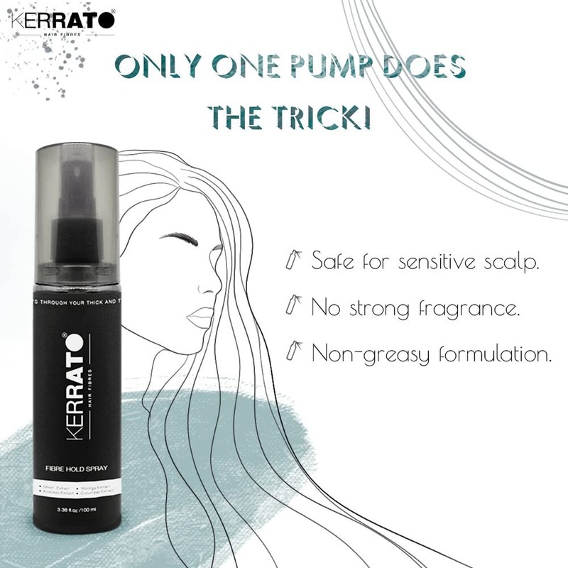 KERRATO HAIR FIBRES Unisex Water Resistant Locking Spray Suitable 100ml,