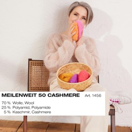 LANA GROSSA Meilenweit 50 g Cashmere | Classic Socks, Machine Washable | Hand Knitting Yarn Made of 70% Virgin Wool (Superwash), 25% Polyamide and 5% Cashmere | 50 g Wool for Knitting & Crocheting |