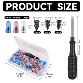 Xiciki 85 Pcs Tyre Repair Kit Rubber Nails with Screwdriver, Car Tyre Puncture Repair Kit, Car Puncture Repair Kit for Auto Motorcycle Truck (28S +28M +28L)