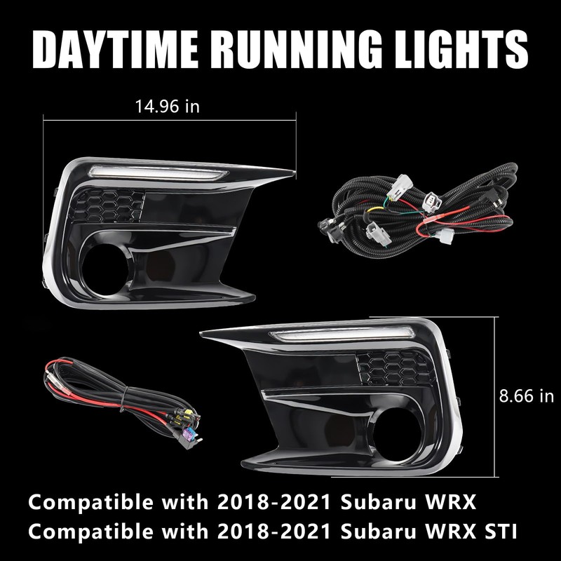 Fancemot LED Fog Lights White Daytime Running Lights (DRL) Amber