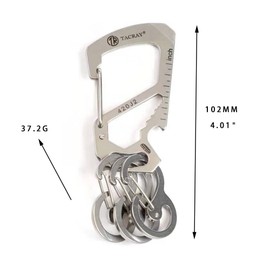 TACRAY Carabiner Keychain Clip, Anti-lost key holder and Quick Release Backpack Clasps/Hook with Multitool, Comes with 3pcs Extra Carabiner Mini key holders