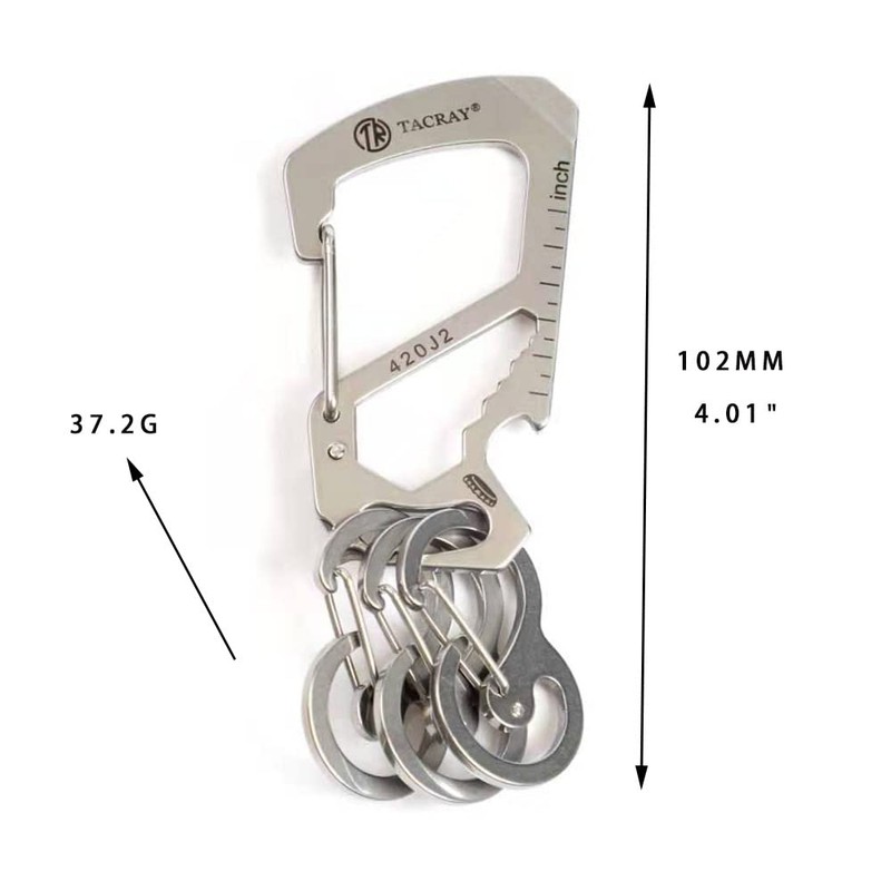 TACRAY Carabiner Keychain Clip, Anti-lost key holder and Quick Release