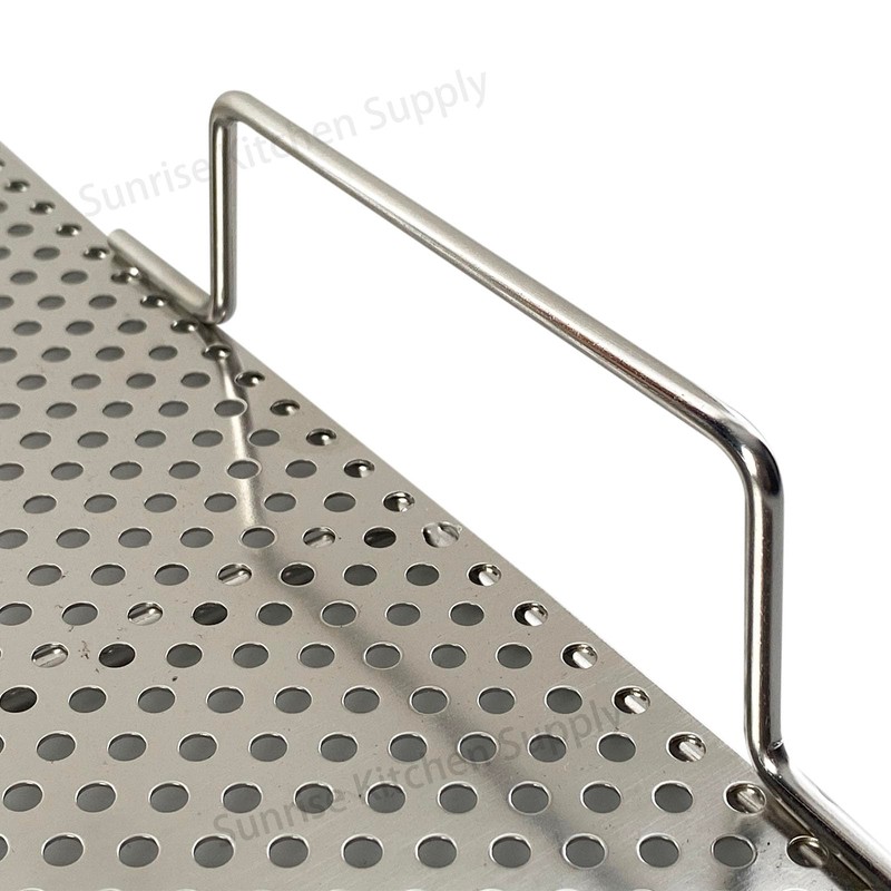 Sunrise Stainless Steel Fryer Screen with Handles (Solid Screen) (1,