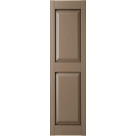 14 3/4"W x 55"H Lifetime Vinyl, Standard Two Equal Panels, Raised Panel Shutters, w/Installation Shutter-Lok's & Matching Screws (Per Pair), French Roast