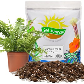 Coco Peat Perlite Potting Mix (12 Quarts), Loose Coconut Coir and Perlite