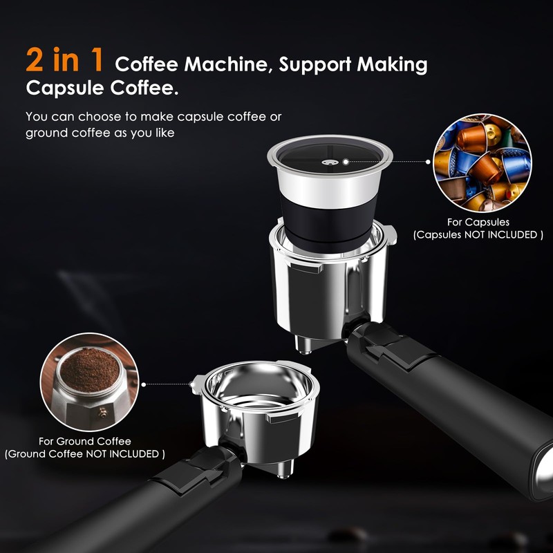 COWSAR Espresso Machine 20 Bar, Compact Espresso Maker with Milk