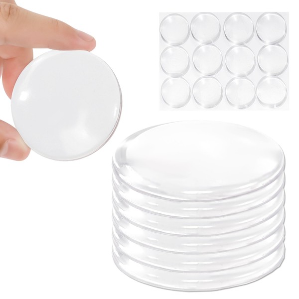 Door Stoppers for Wall 2" Set 12 Pieces of Clear