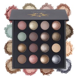 UCANBE- 16 SOMBRAS DE OJOS PIGMENTADAS Esta paleta de sombras de ojos incluye 16 hermosos tonos neutros, marrones, rosas suaves, grises, una mezcla...