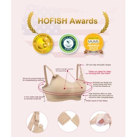 HOFISH Maternity Nursing Bras Seamless 3 Pack Sleep Bralette for Breastfeeding with Free Bra Extenders & Clips S