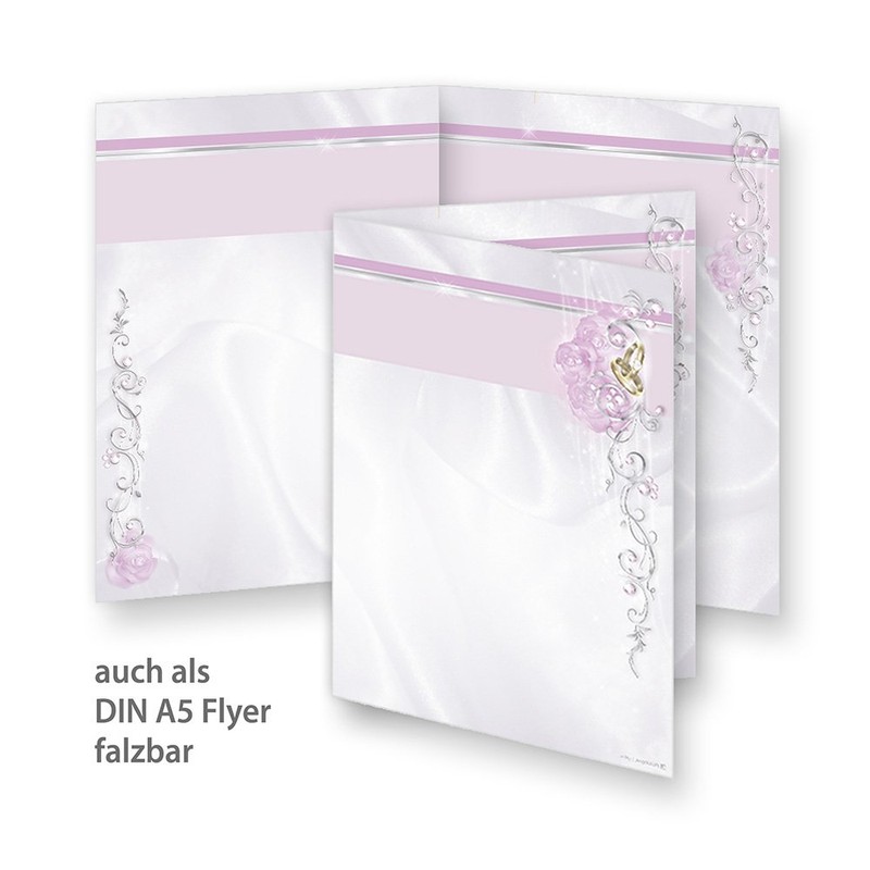 Writing Paper Wedding Silver Grey (25 Sets Including Envelopes) Printed