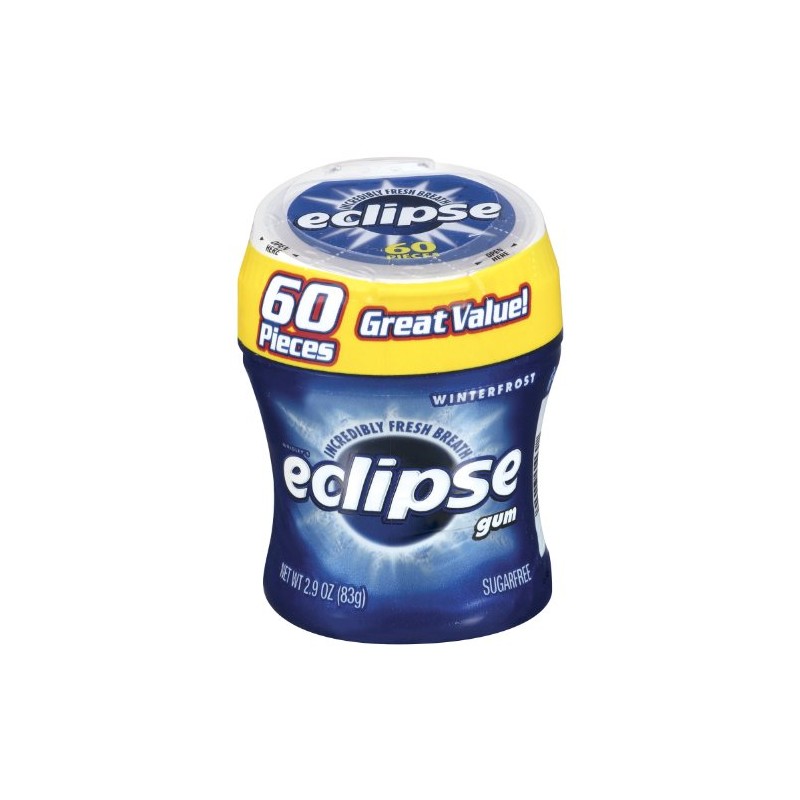Eclipse Winterfrost Sugarfree gum, 60 Piece Bottle
