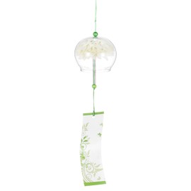 M METERXITY 1-Pack Japanese Wind Chimes, Glass Wind Bells Handmade Pendant, Glass Hanging Wind Chimes for Outdoor/Garden/Patio/Home/Yard Decoration [Green]