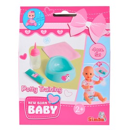 New Born Baby Potty Training Set, Fillable Bottle, Wipe and Cream for 30-43 cm Dolls, 4 Pieces, from 2 Years