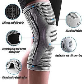 SPAYEIM 2 rodilleras de compresión Ultra Knee Elite - Rodillera profesional, rodilleras elásticas, estabilizador de rótula con soporte de resorte de