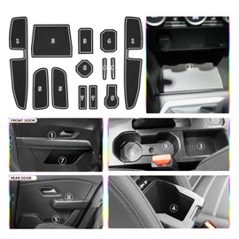 SKTU Non-Slip Mats Compatible with Dacia Sandero III 2021-2024 Rubber Mats Door Slot Mat (White)