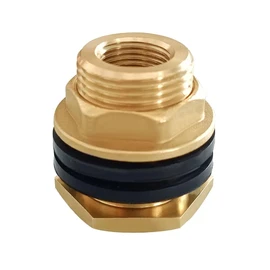 Joywayus 3/8" NPT Female x 3/4" Male Brass Bulkhead Fitting Bulk Head Pipe Fitting Bulkhead Tank Fitting Coupler