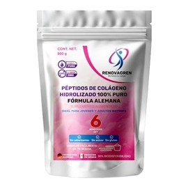 Péptidos Bioactivos de Colágeno Hidrolizado en Polvo 800g | Fórmula Alemana 100% Puro + Belleza, Piel Uñas Cabello | Movilidad | Huesos | Articulacion