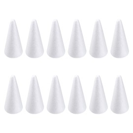 GANAZONO 12Pcs Christmas Foam Cone Kit for DIY Christmas Craft Cone Set for Christmas Tree Hanging Pendants Wedding Birthday Party Decoration 15cm
