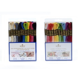 DMC - Assortment of Mouliné Special 117MC threads – Floral & Les Essentiables – 100% Cotton – 2 packs of 24 skeins of 4 m | Embroidery thread, ideal cross stitch