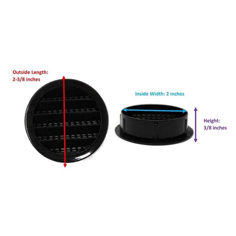 2" Round Plastic Louver Soffit Air Vent Reptile Screen Grille