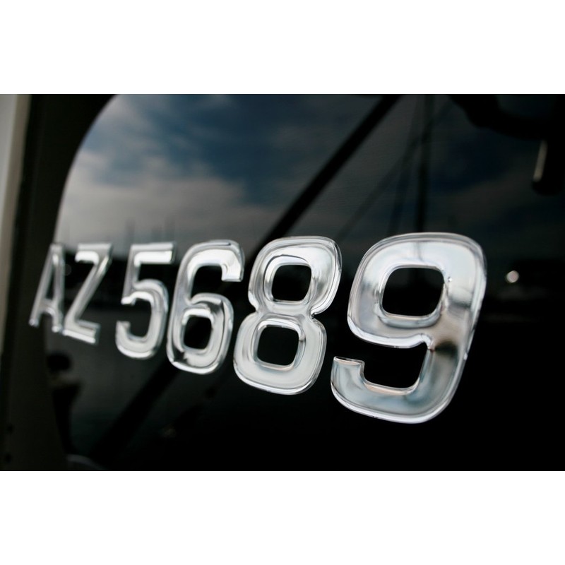 Boat & Jetski Registration Numbers - Domed/Raised Decal (16 Pcs)