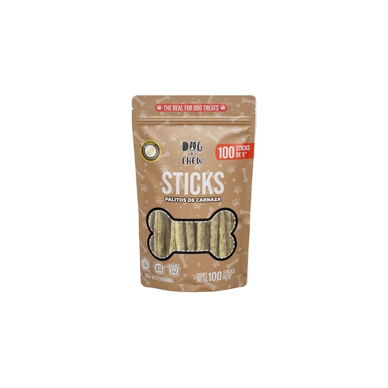 Premios para Perro | Palitos de Carnaza | Sabor Cacahuate