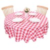 Kesfey Red Gingham Round Tablecloths Polyester 152cm Diameter,Checkered Tablecloth Spillproof