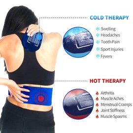 Physicure Kalt Ice Pack Wrap| 2 Reusable Hot and Cold Gel Ice Packs for Injuries| Adjustable Gel Wraps for Knees, Back, Shoulders, Arms and Legs