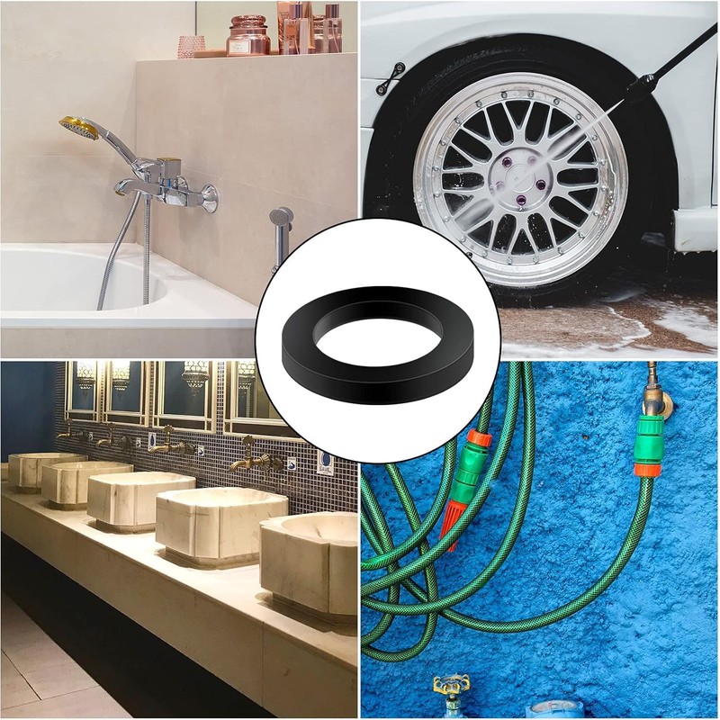 Rubber Hose Washer, 24pcs Plastic Flat O-ring Gasket, Tap Sealing