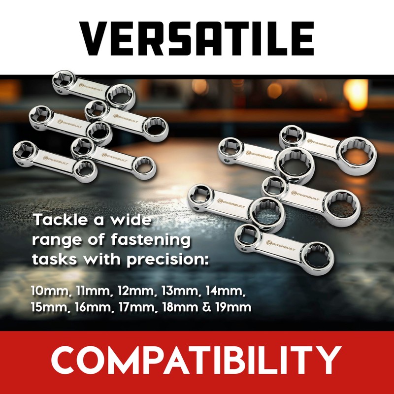 Powerbuilt 3/8" Drive 10 Piece Metric Box End Torque Adapter