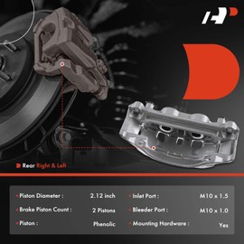 A-Premium Rear Disc Brake Caliper Assembly with Bracket Compatible with Select Chevy and GMC Models - Express 3500/Express 4500/Savana 3500/Savana 4500 2009-2018 - 2-PC Set