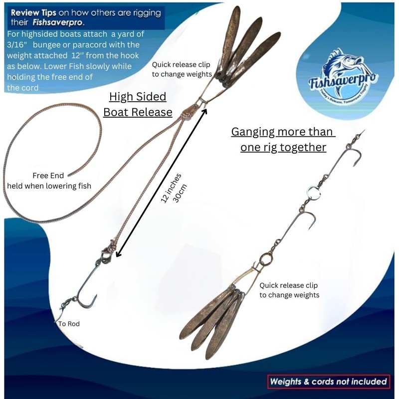 Fishsaverpro 2 Pack Fish Release Weight Descending Device - Compact