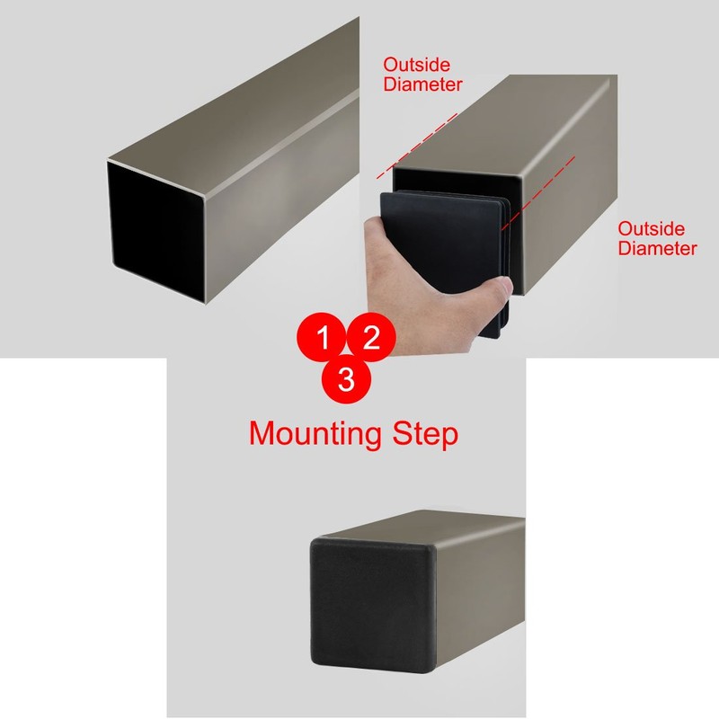 sourcing map 100mm x 100mm Plastic Square Inserts End Blanking