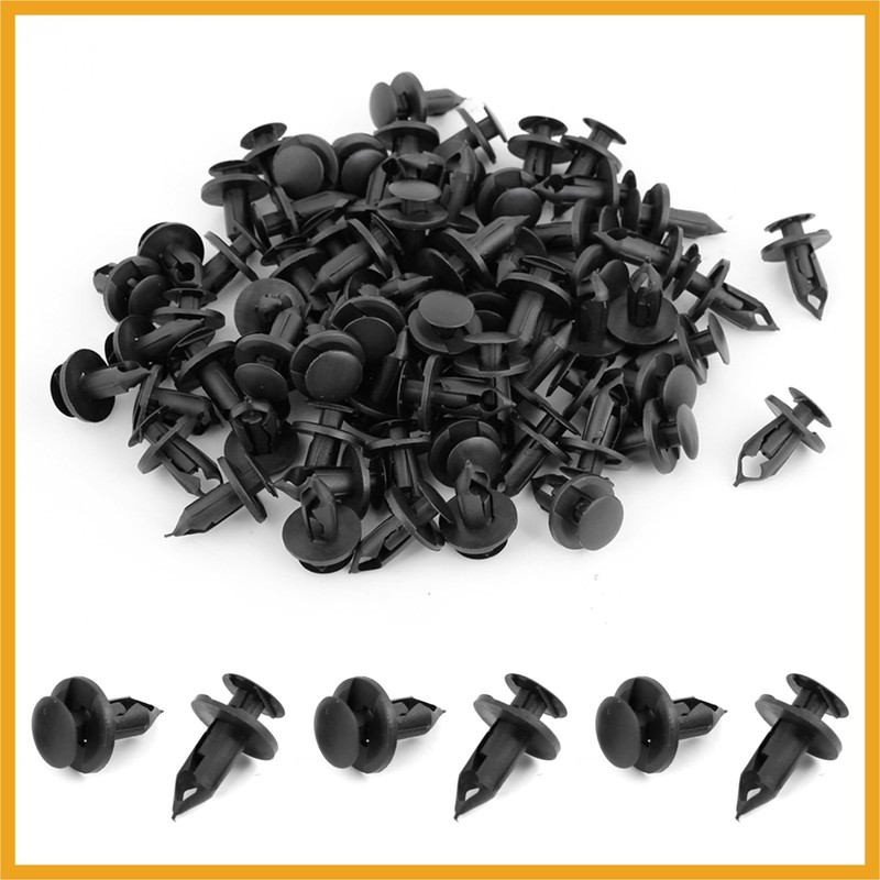 Partuto 100 Pcs 8mm Plastic Rivets Retainer Bumper Clips for