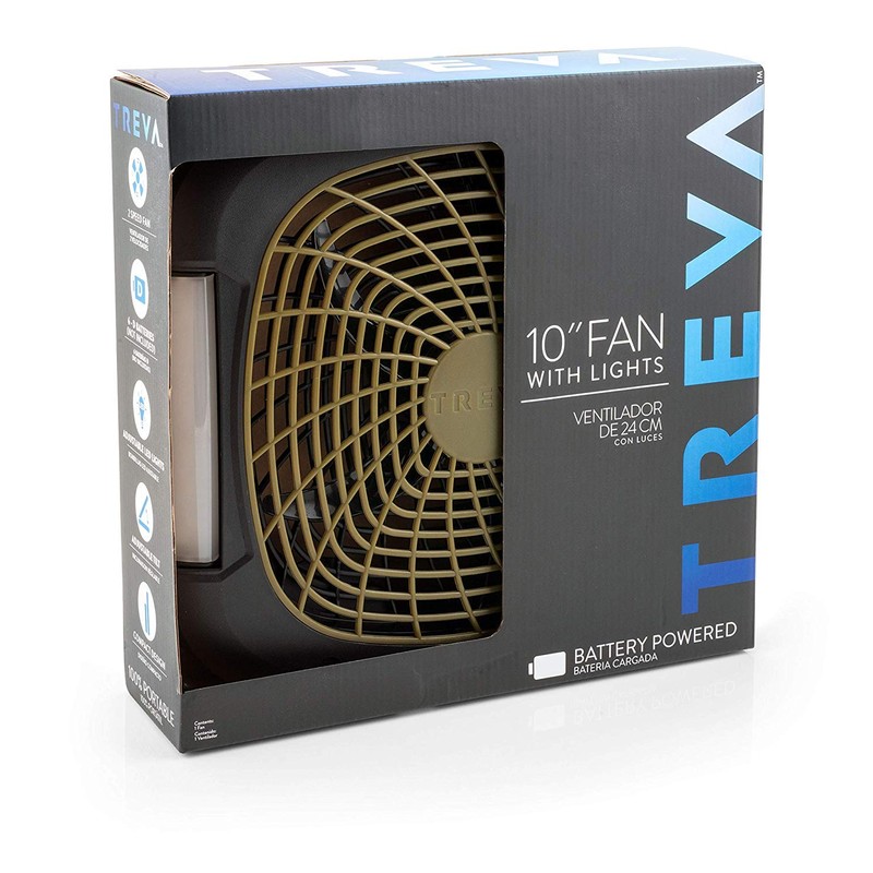 O2COOL Treva 10 Inch Portable Fan with LED Lights -