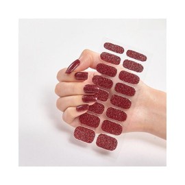 Generic 16Pcs Glitter Gold Pure Color Full Nail Wraps Nail Polish Sticker Thick Cs033 Nail Wraps Stickers Manicure Supplies for Women Nails Full Long Lasting Easy Apply and Remove