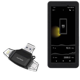 BoxWave Smart Gadget Compatible with Sony Portable Data Transmitter - AllReader SD Card Reader, microSD Card Reader SD Compact USB - Jet Black