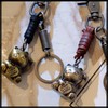 White Fang AZ224 Keychain, Keyring, Cat, Maneki Neko, Leather, Retro