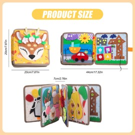 Montessori Toy from 1 Year, Busy Board Early Learning Toy for Boys and Girls, Toy for Early Childhood, Sensory Toy for 1 2 3 4 5 Year Old Boys and Girls (Sika Deer)